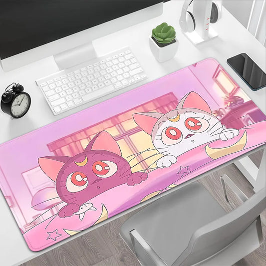 Pink MousePad Kawaii Anime Cats